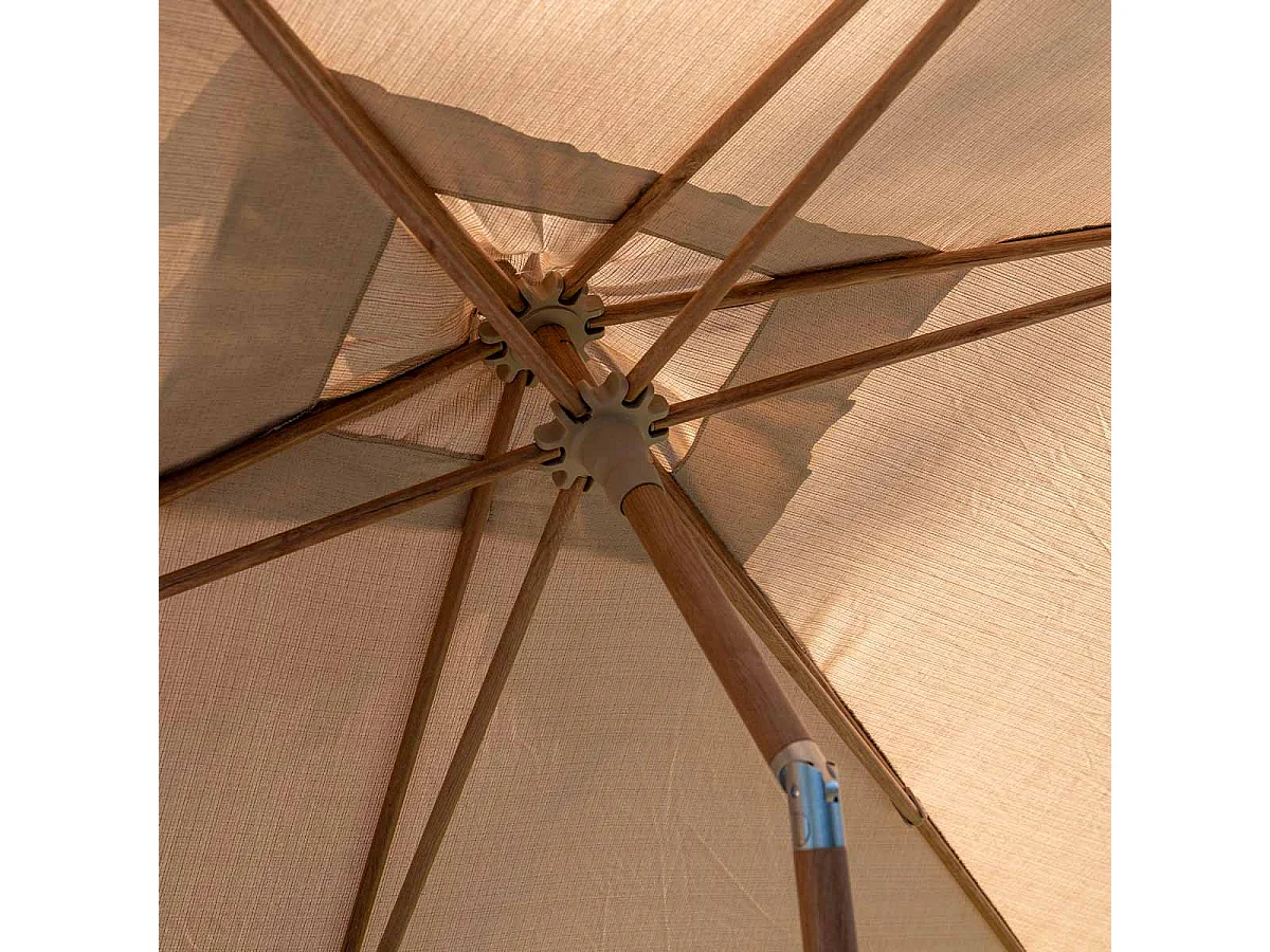 4 Seasons Azzurro stokparasol 200 x 300 cm frame woodlook - doek sand