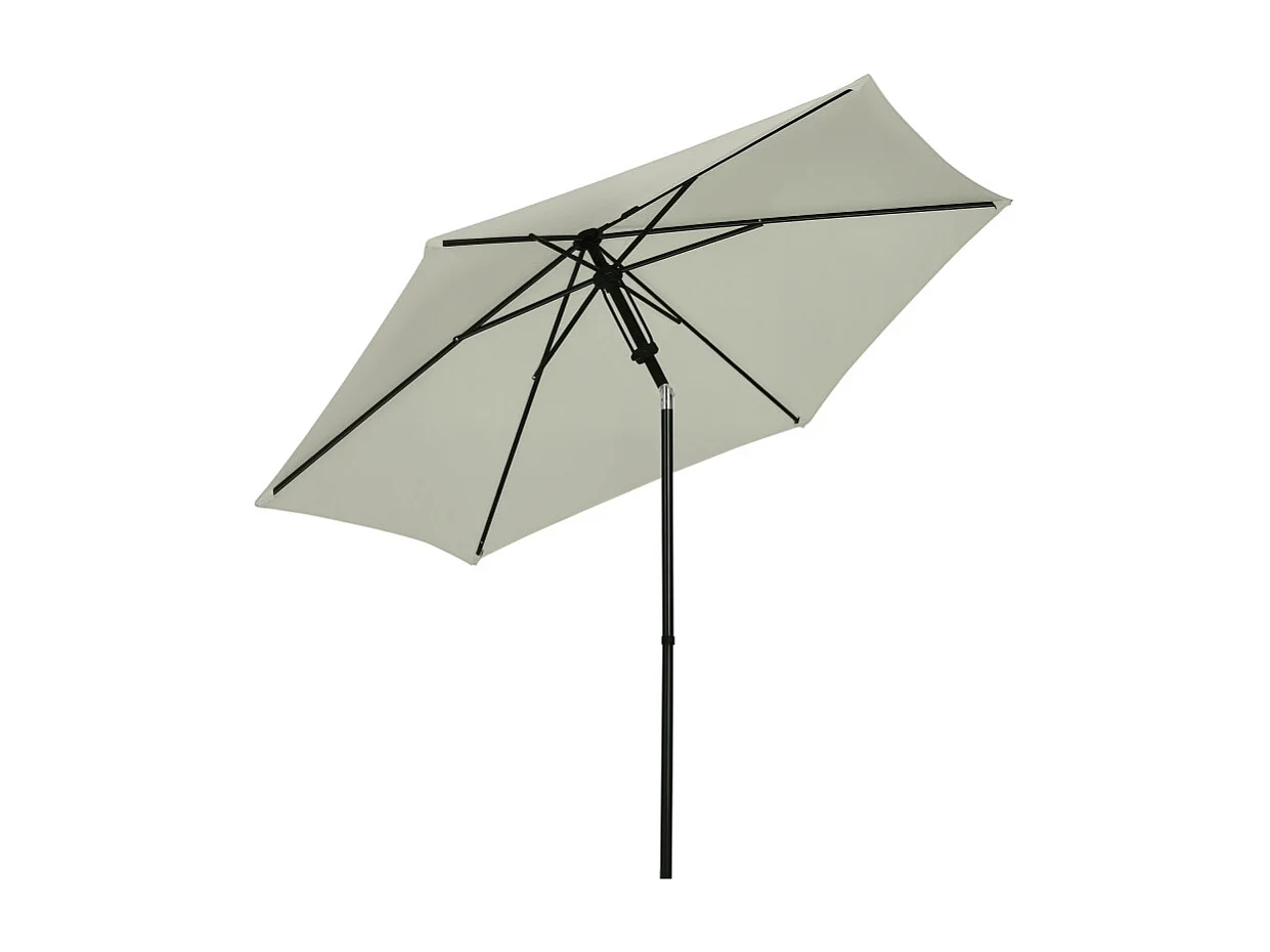 Parasol Taddeo Octogonal Inclinable 265cm Gris Clair Résistant Jardin Terrasse
