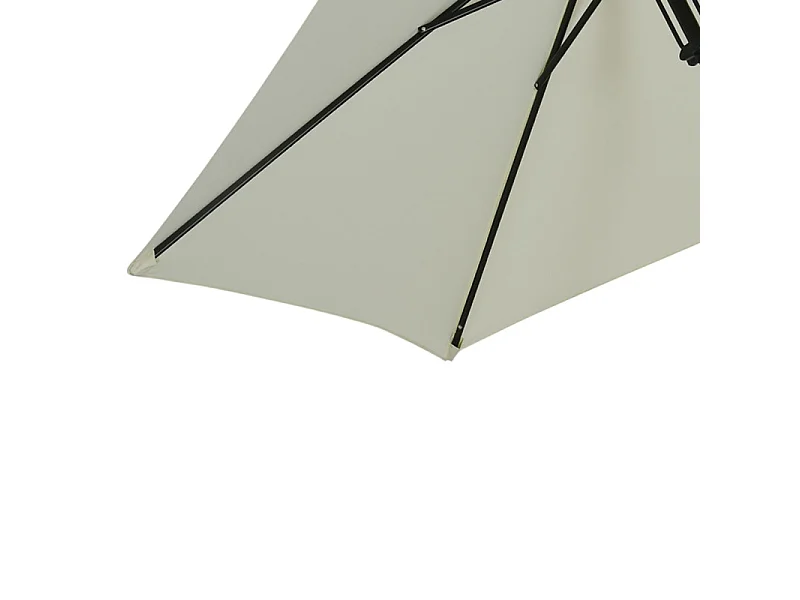 Parasol Taddeo Octogonal Inclinable 265cm Gris Clair Résistant Jardin Terrasse