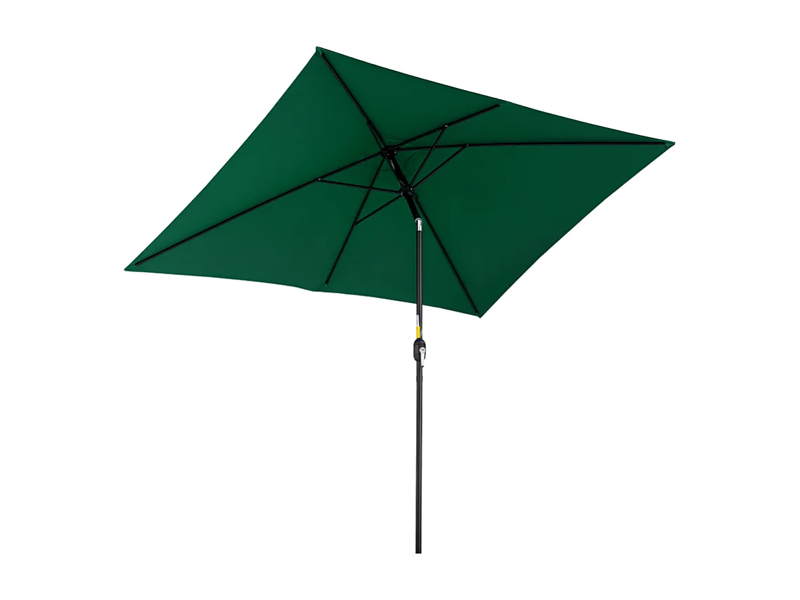 Parasol Tancredi inclinable rectangulaire grand format vert jardin terrasse 295x195 cm