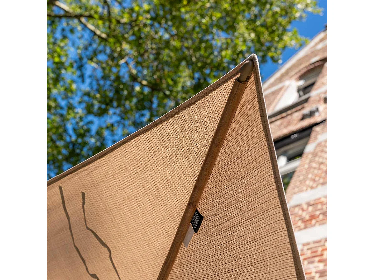 4 Seasons Azzurro stokparasol Ø300 cm sand solefin - houtlook frame