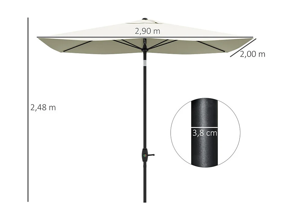 Parasol Onofrio Inclinable Jardin Terrasse Piscine Anti-UV 50+ Crème