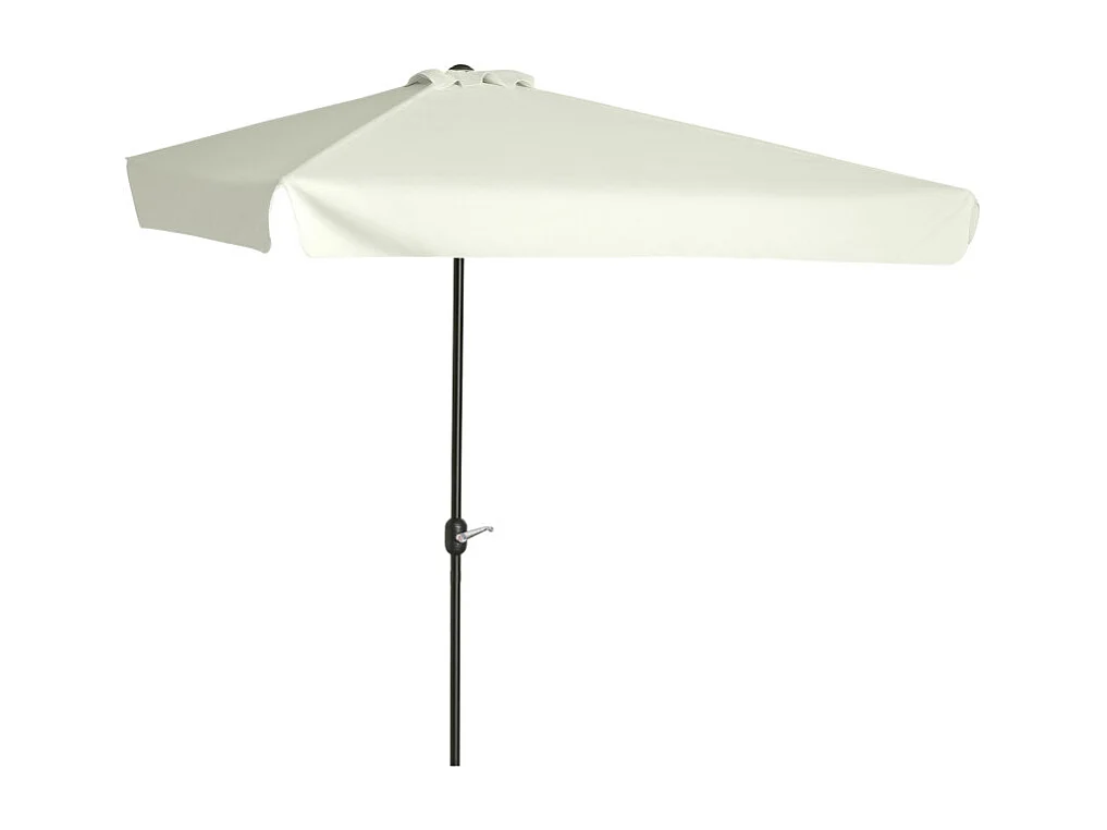 Parasol Terradillos Demi-Carré Balcon Résistant UV Crème Mât Démontable 2,3x1,3m