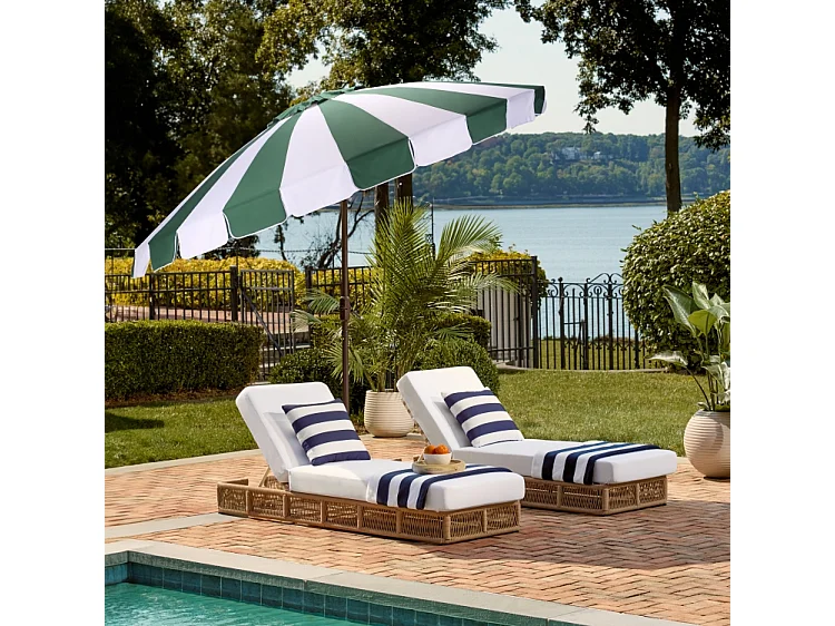 Parasol Vert chasseur/Rayure OPEN: 256 x 256 X 251 CLOSE: 15 x 15 x 251 - Samuel