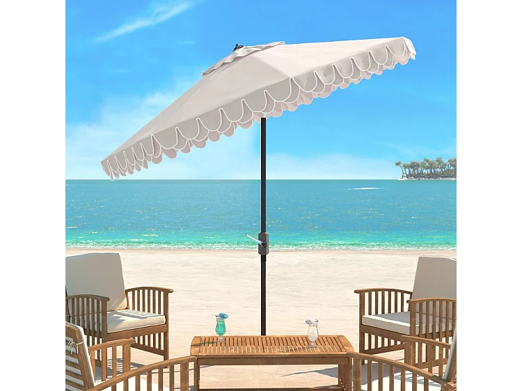 Parasol Beige/Blanc OPEN: 256 x 256 X 251 CLOSE: 15 x 15 x 251 - Valance