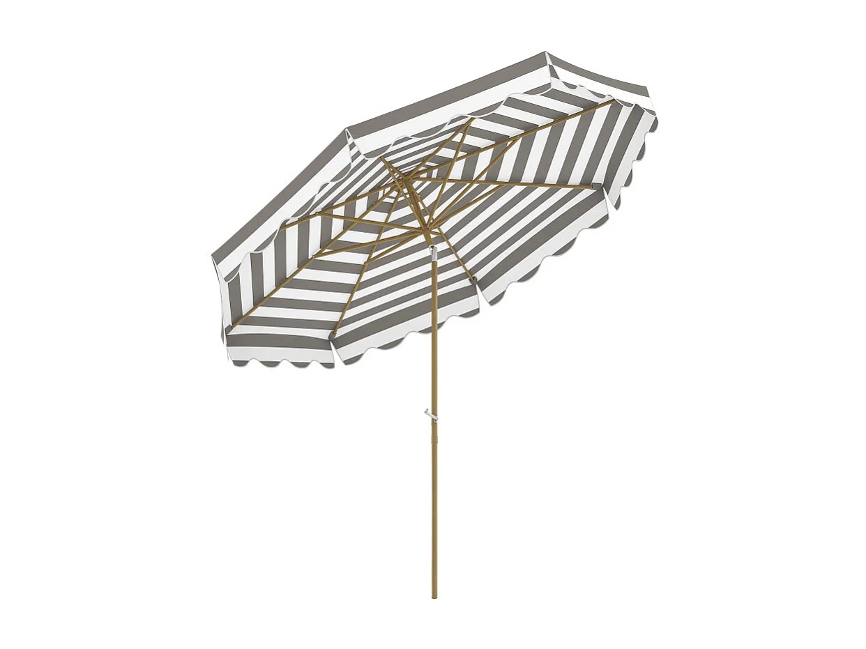 Parasol Sigismondo inclinable octogonal 270x240 cm gris taupe protection UV50+ élégant