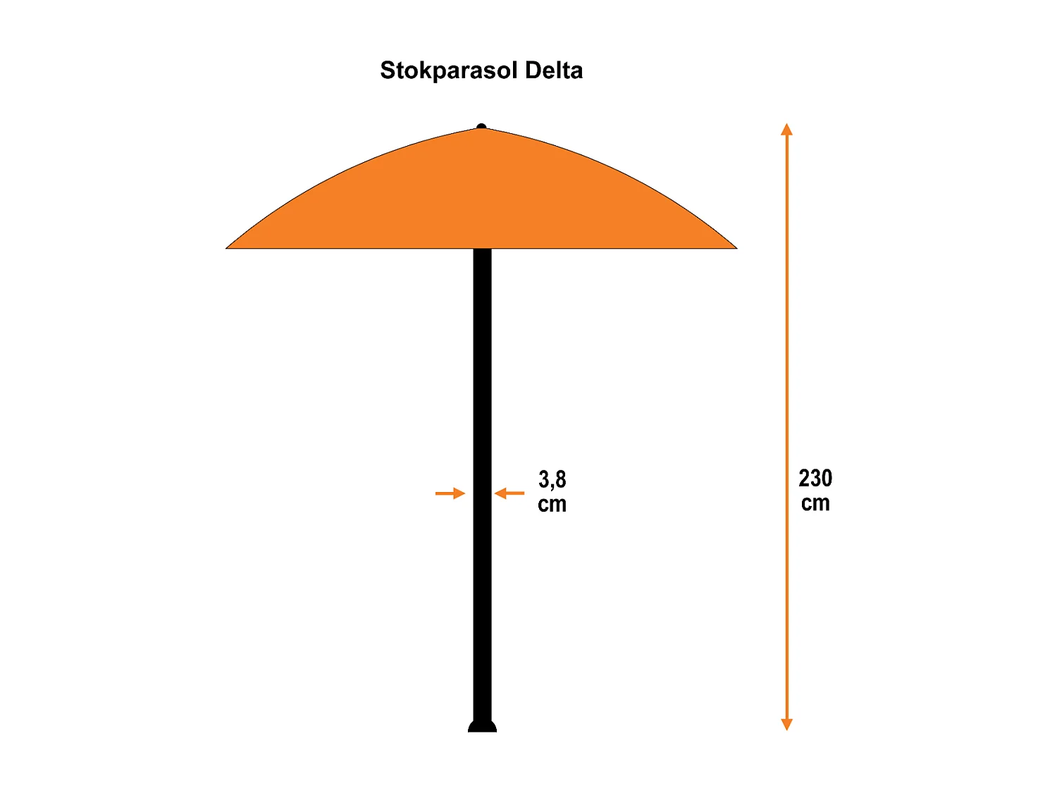 Garden Impressions Delta parasol Ø300 - donker grijs