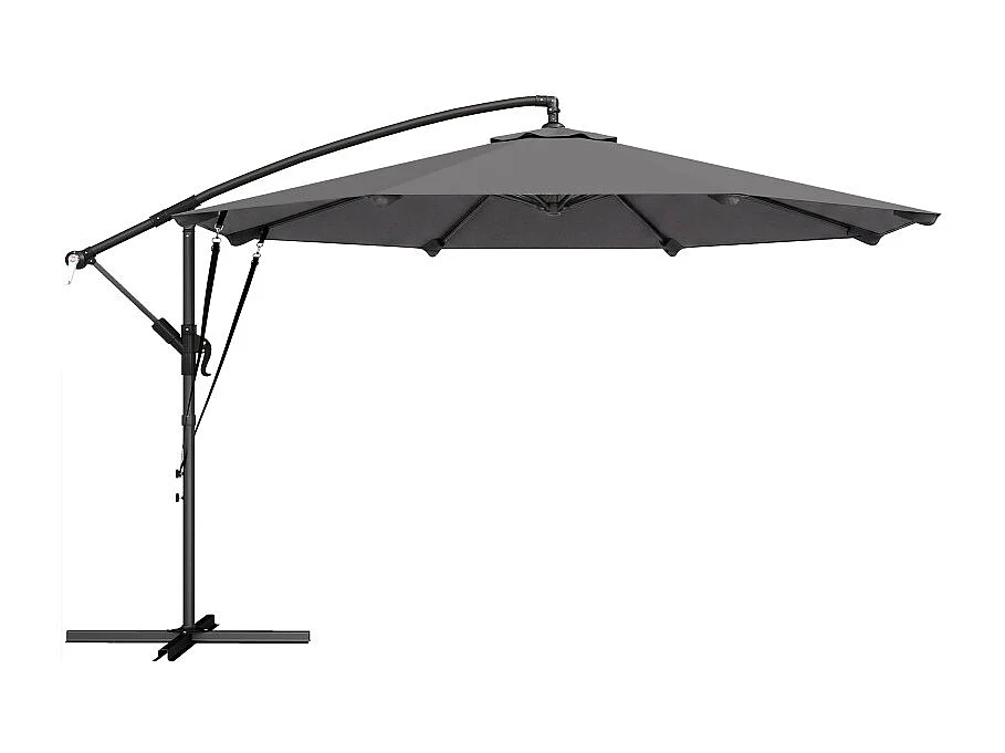 Parasol Underwood déporté inclinable 295 cm gris anthracite résistant