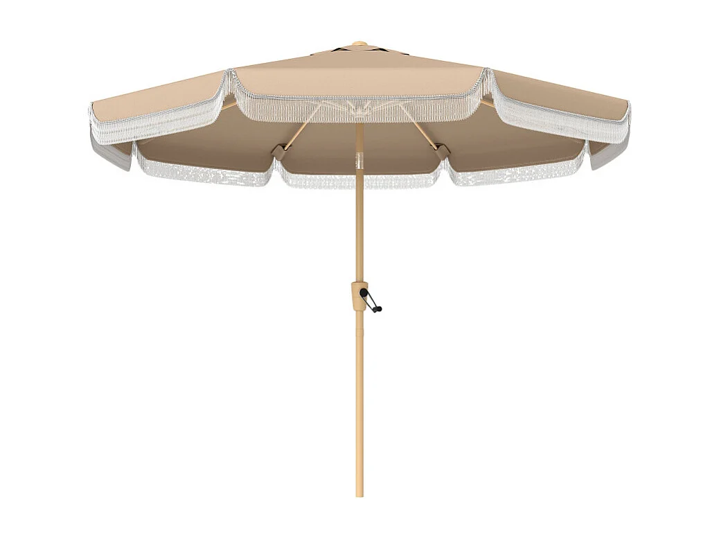 Parasol Elmgate Jardin Inclinable Franges Protection UV Kaki 266 cm