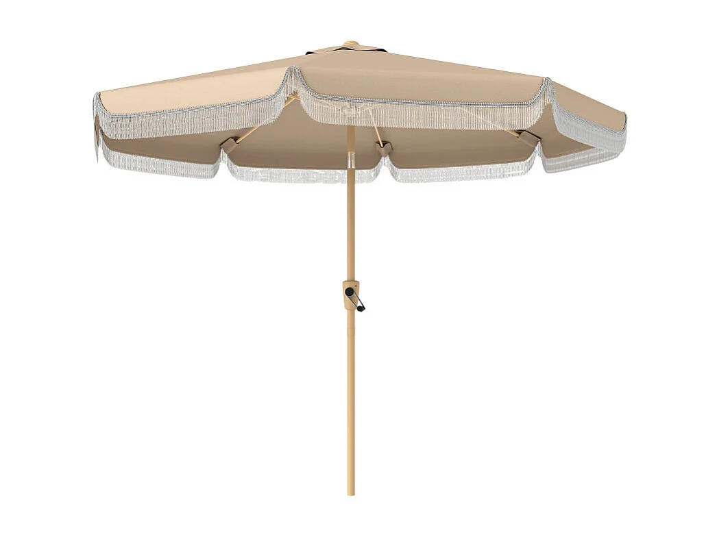 Parasol Elmgate Jardin Inclinable Franges Protection UV Kaki 266 cm