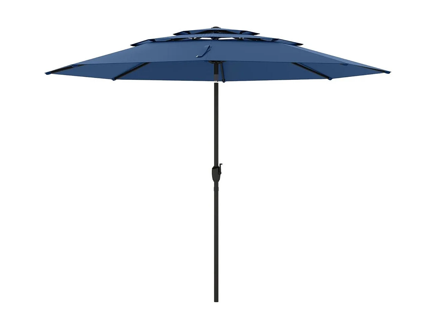 Sonnenschirm windfest stabil 300 cm Gartenschirm mit Kurbel beidseitig um 30° knickbar Marineblau
