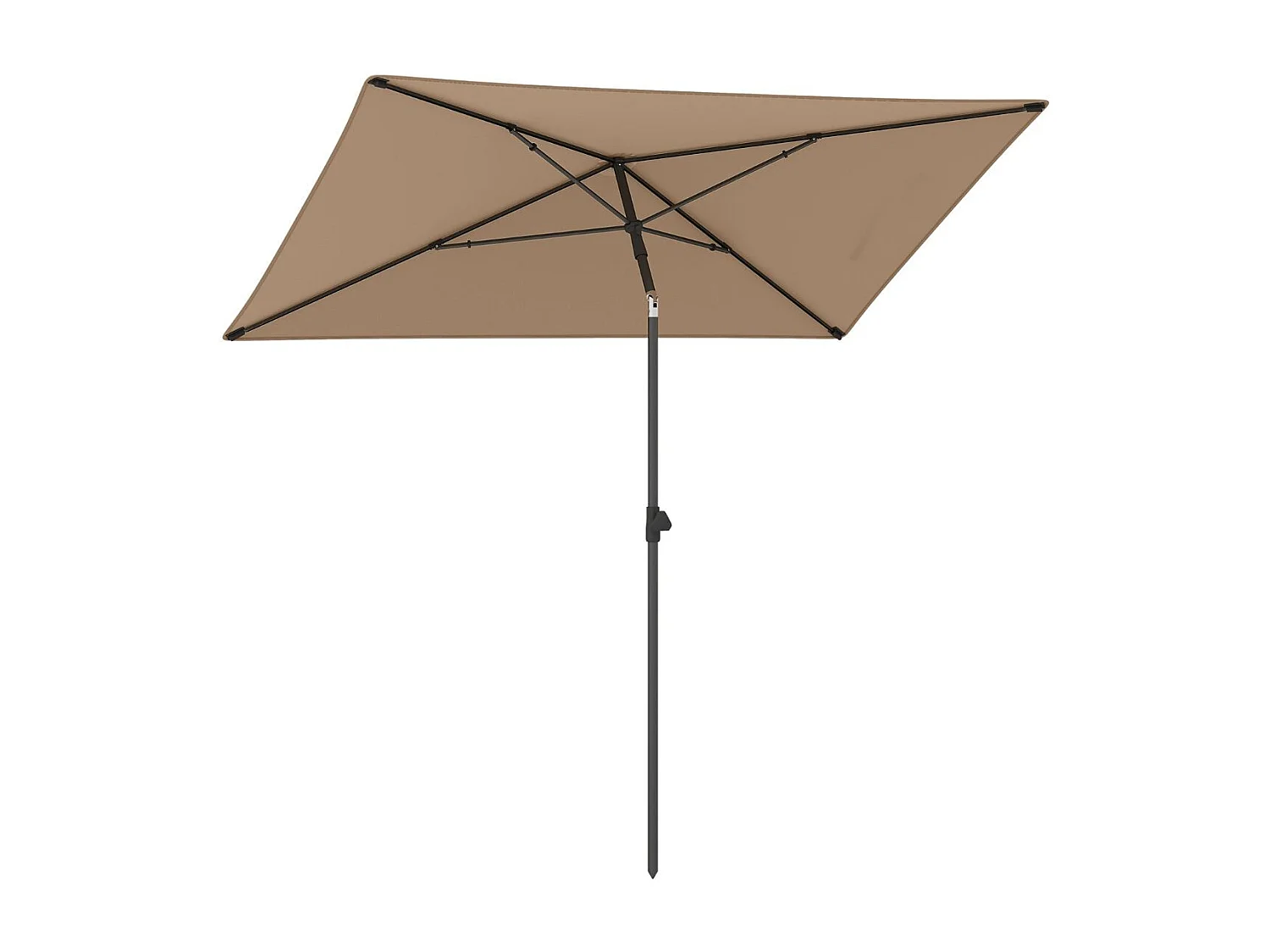 Balkon Sonnenschirm Beidseitig um 30° Knickbar Gartenschirm Rechteckiger Balkonschirm Braun