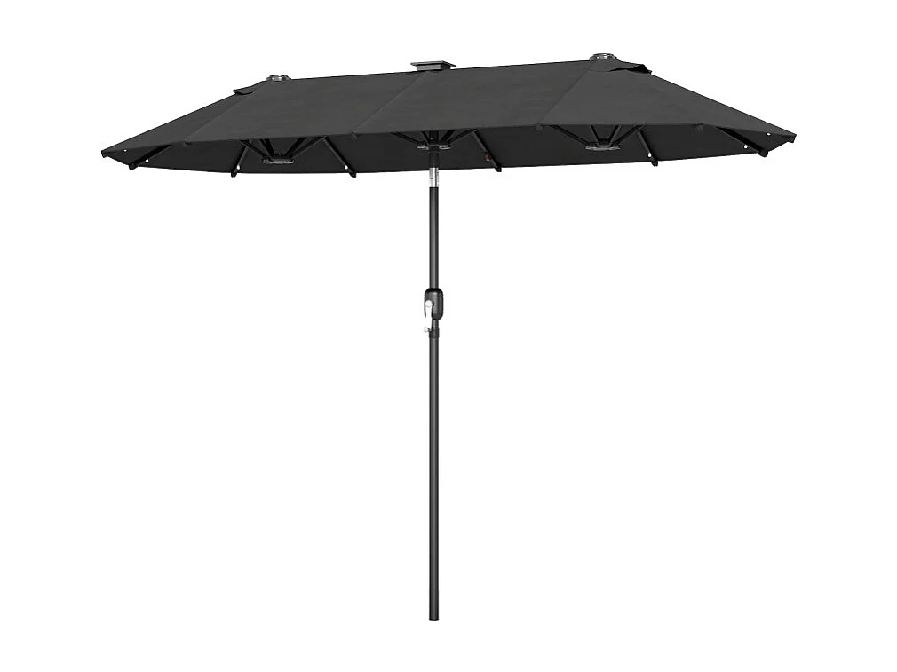 Parasol Doralice Éclairage LED Solaire Inclinable Gris 292x150cm