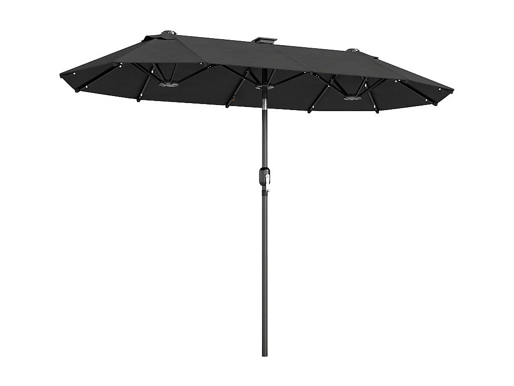 Parasol Doralice Éclairage LED Solaire Inclinable Gris 292x150cm