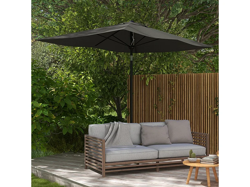 Parasol Ulmenbach Inclinable Jardin Terrasse Piscine Gris Anti-UV 50+ 2,9x2m