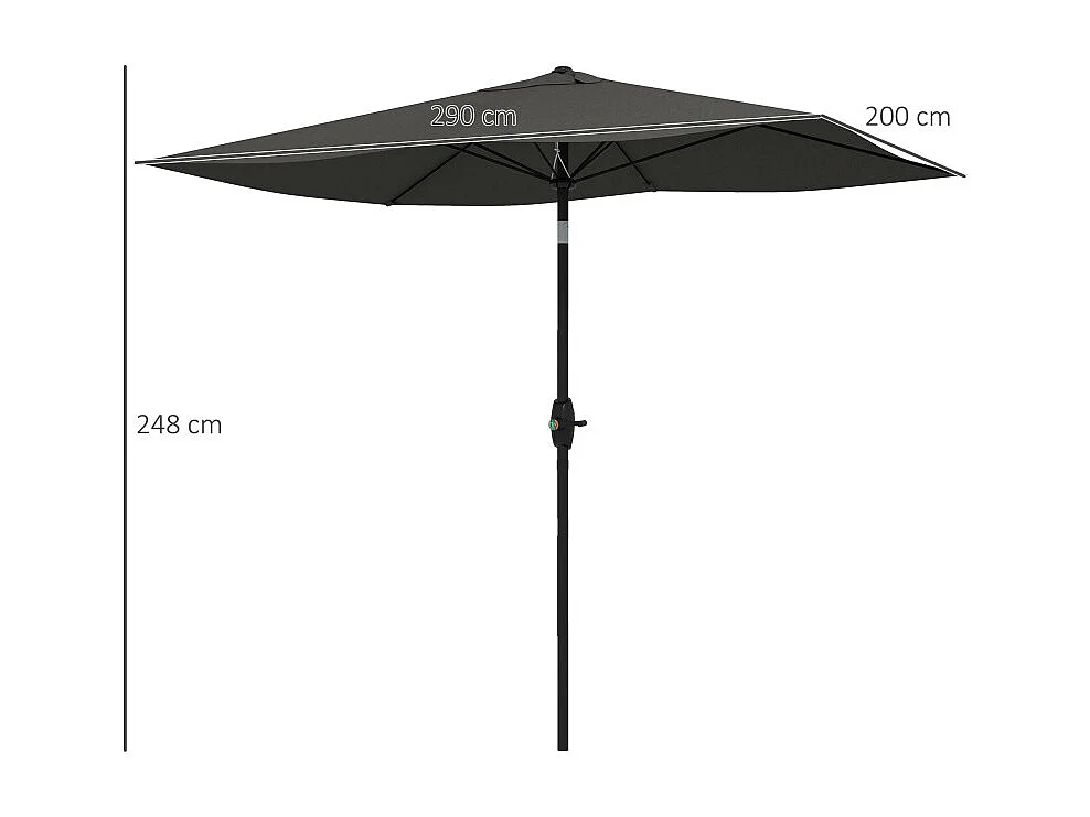Parasol Ulmenbach Inclinable Jardin Terrasse Piscine Gris Anti-UV 50+ 2,9x2m