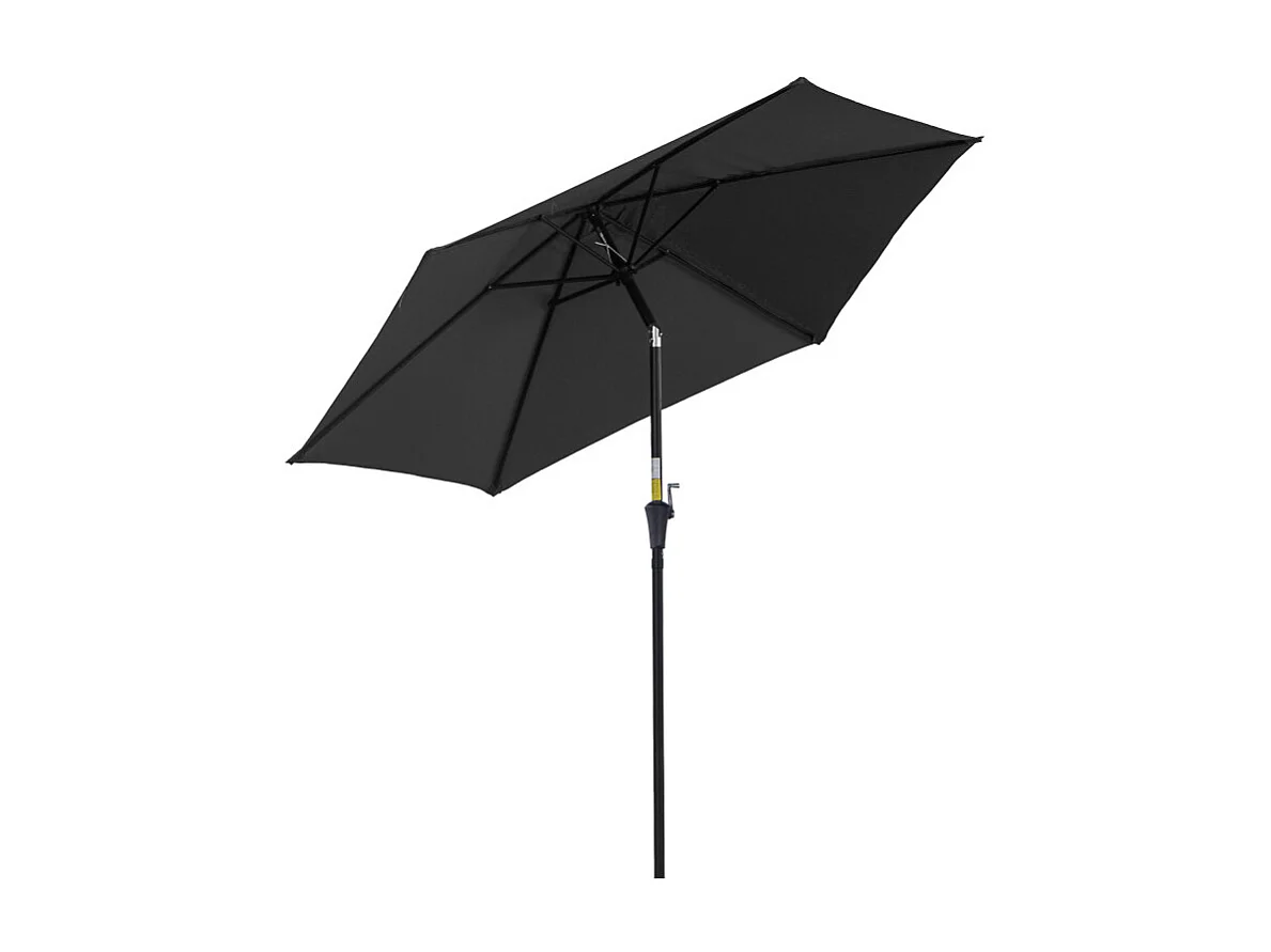 Parasol Aelric Octogonal Inclinable Noir Jardin Terrasse Piscine Aluminium Résistant