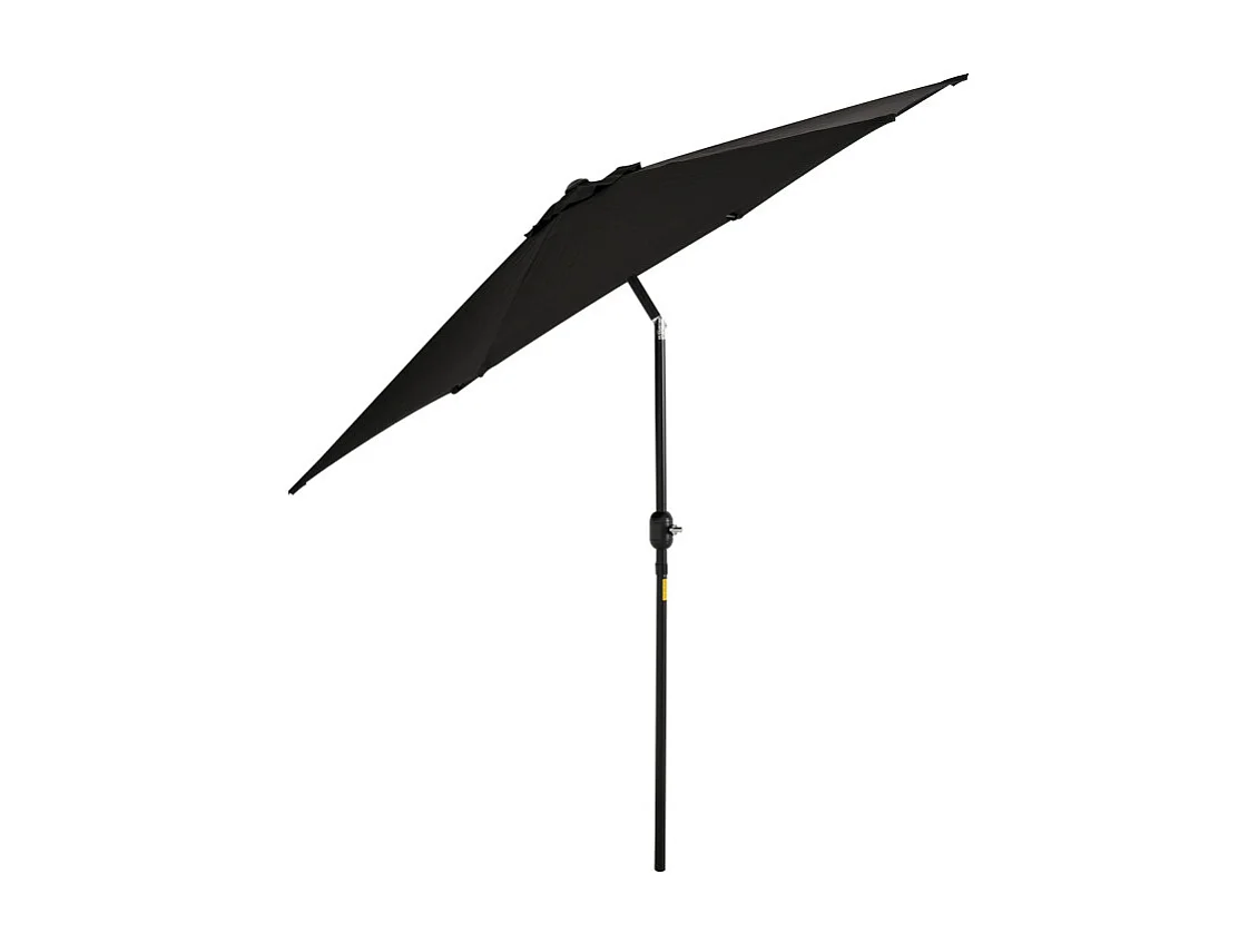 Parasol Aelric Octogonal Inclinable Noir Jardin Terrasse Piscine Aluminium Résistant