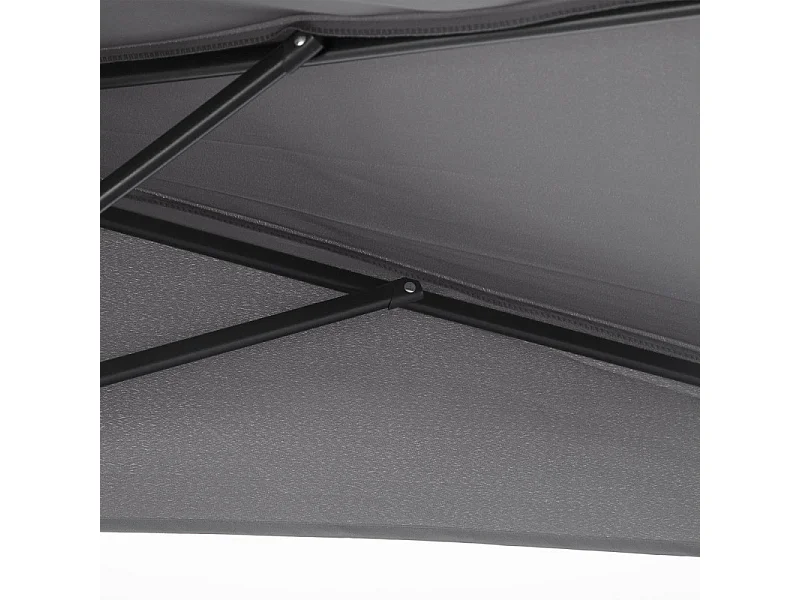 Parasol Elderwick Demi-Lune Gris Balcon Terrasse Anti-UV Manivelle Pratique