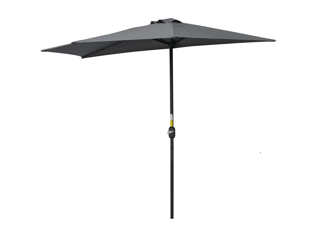 Parasol Elderwick Demi-Lune Gris Balcon Terrasse Anti-UV Manivelle Pratique