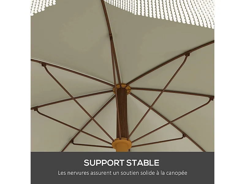 Parasol Volkmar Bohème Franges UV40+ Protection Solaire Extérieur Vert Émeraude