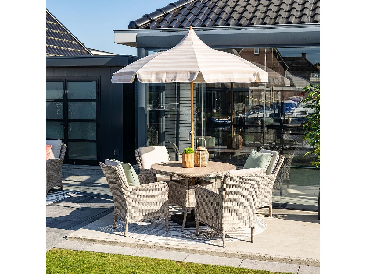 Garden Impressions Aloha stokparasol taupe - ecru Ø200 cm