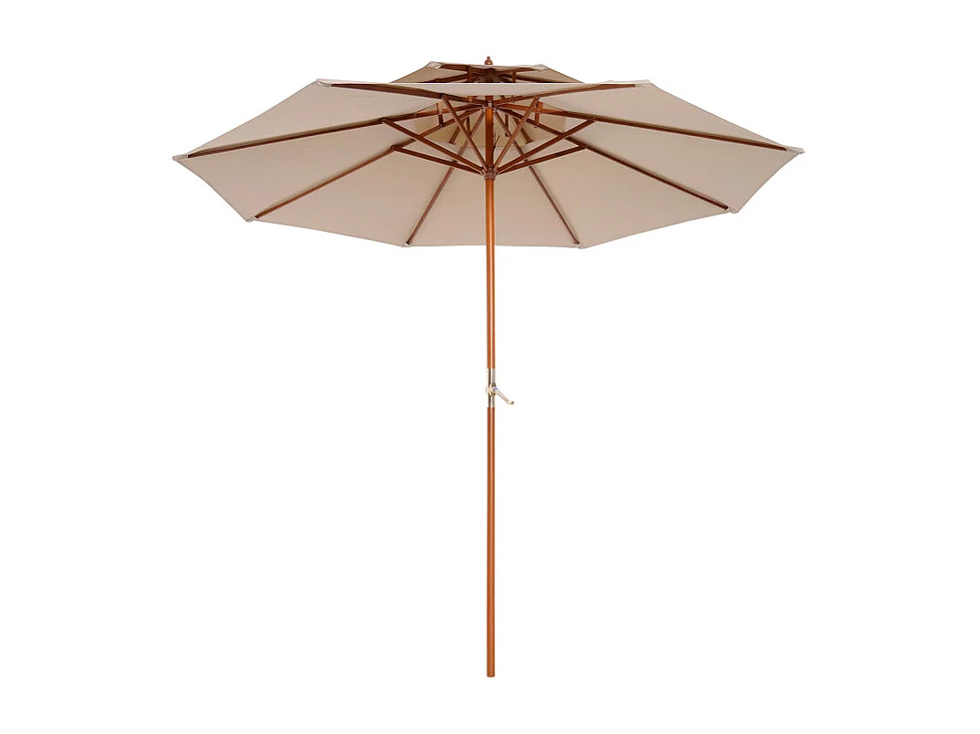 Parasol Inverno Droit Double Toit Résistant UV Beige Bois Peuplier 265 cm