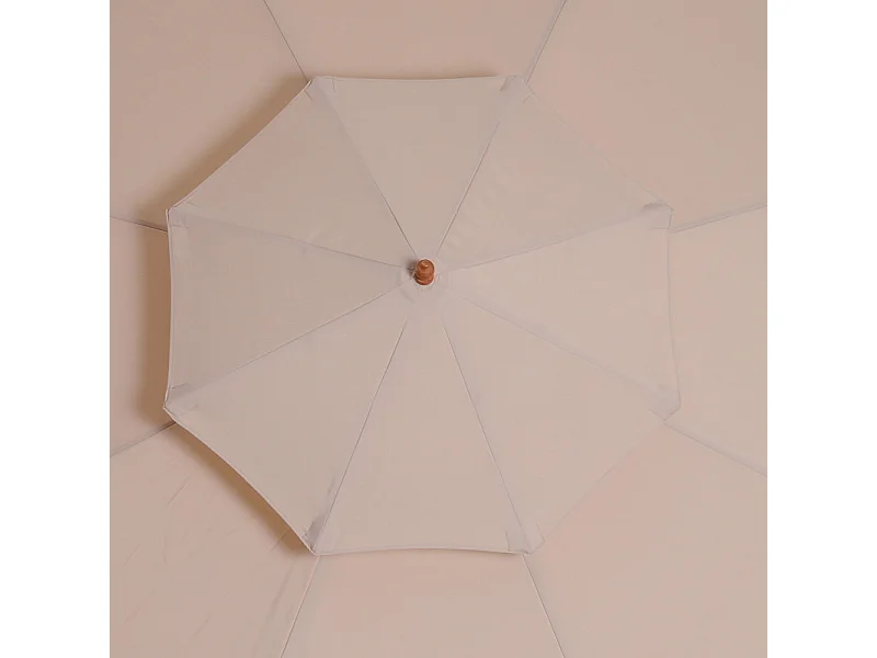 Parasol Inverno Droit Double Toit Résistant UV Beige Bois Peuplier 265 cm