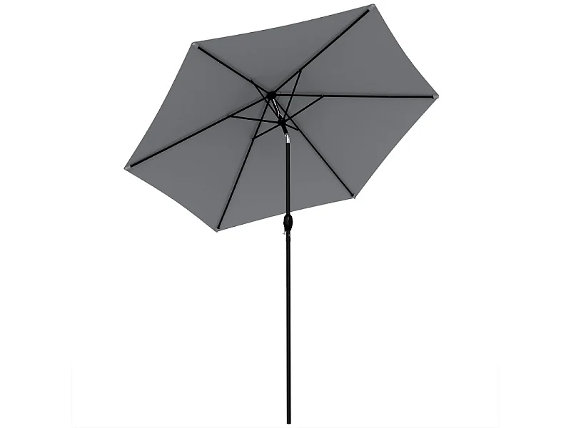 Parasol Ottobiano Inclinable Manivelle Jardin Extérieur Gris Foncé 196 cm