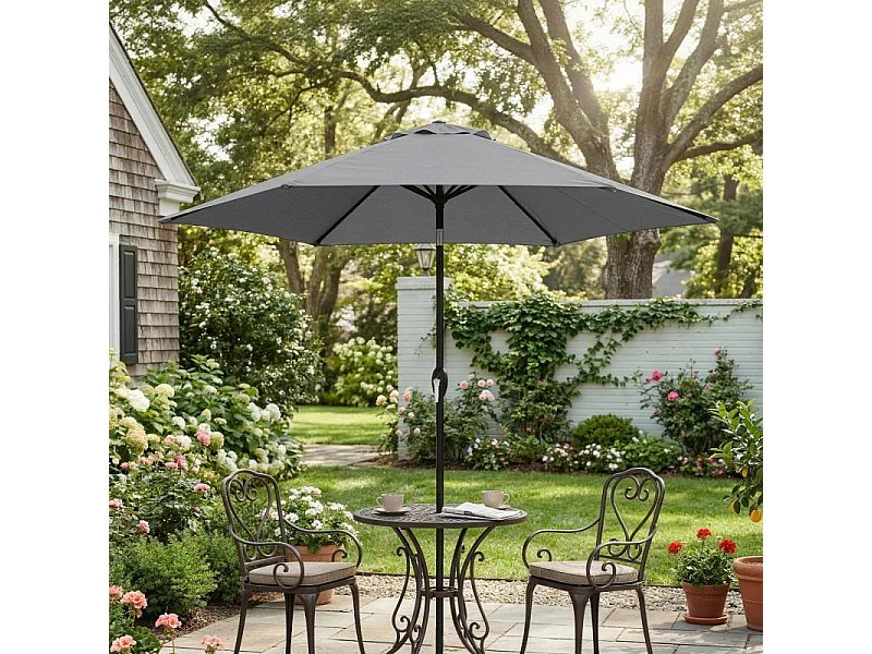 Parasol Ottobiano Inclinable Manivelle Jardin Extérieur Gris Foncé 196 cm