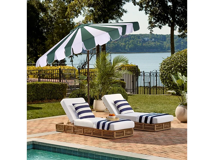 Parasol Vert chasseur/Rayure OPEN: 256 x 256 X 251 CLOSE: 15 x 15 x 251 - James