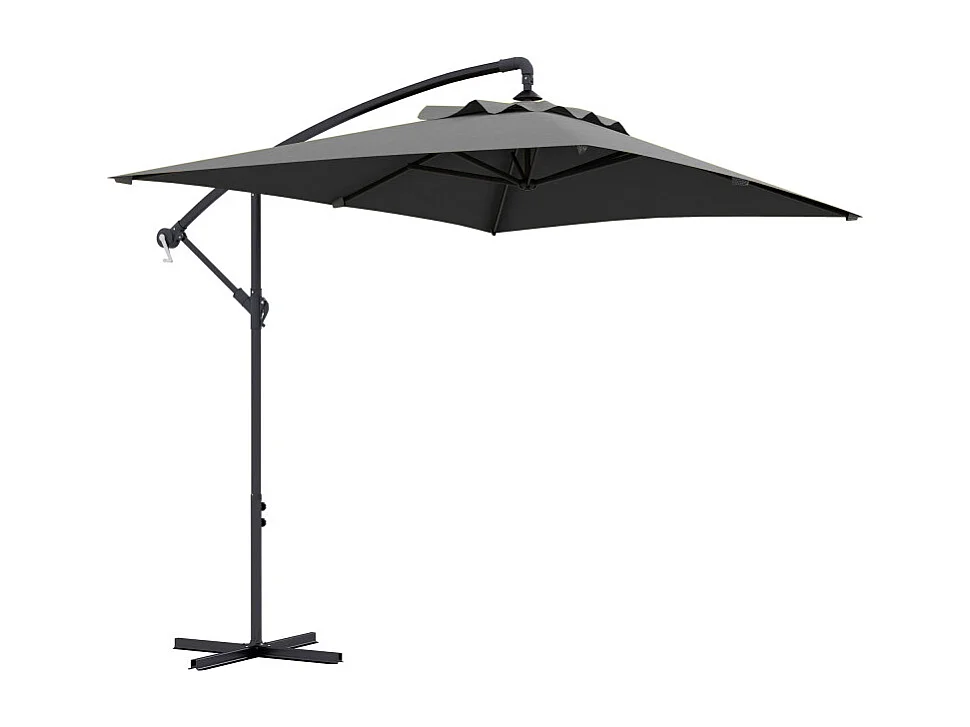 Parasol déporté Oretta rectangulaire gris extérieur design résistant 294x193 cm