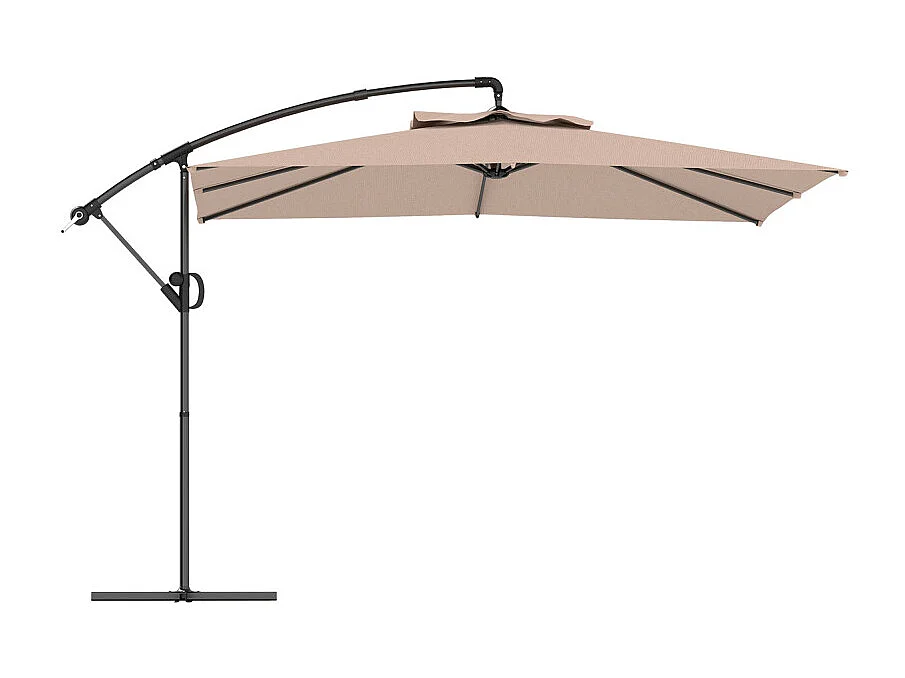 Parasol Caoimhe déporté 3x3m réglable anti-UV kaki haute résistance