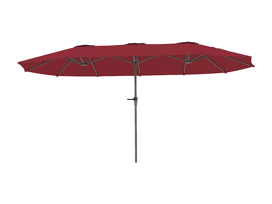 Parasol Millhaven Jardin Extérieur 4m Résistant Bordeaux Anti-UV Manivelle Fluide