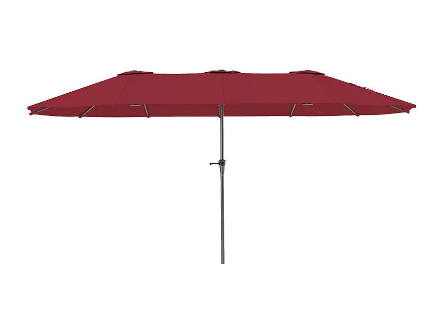 Parasol Millhaven Jardin Extérieur 4m Résistant Bordeaux Anti-UV Manivelle Fluide