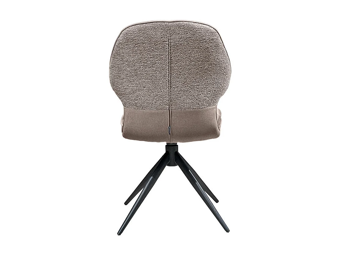 Chaise pivotante 360° en tissu bimatière chiné et Mohair taupe – MELY