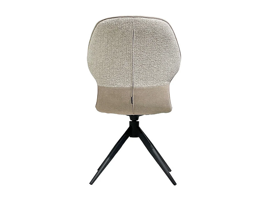 Chaise pivotante 360° bimatière tissu chiné et Mohair beige – MELY