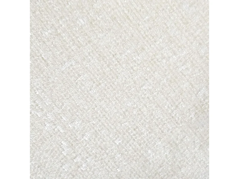 Chaise tissu blanc écru chiné à dossier coquillage pieds métal - SIMON