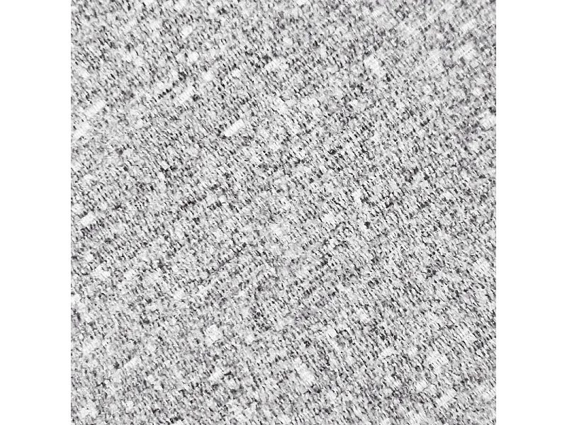 Chaise tissu gris clair chiné à dossier coquillage pieds métal - SIMON