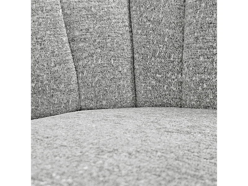 Lot de 2 chaises dossier coquillage en tissu chiné doux gris - SIMON