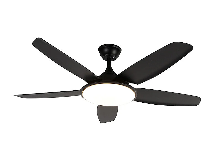 Ventilateur de plafond moderne noir avec télécommande avec LED - Vifte