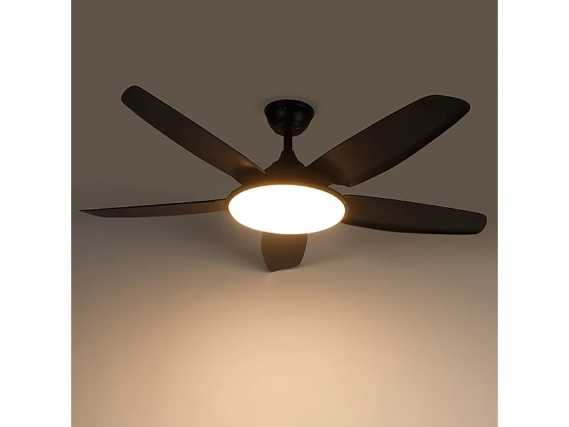 Ventilateur de plafond moderne noir avec télécommande avec LED - Vifte