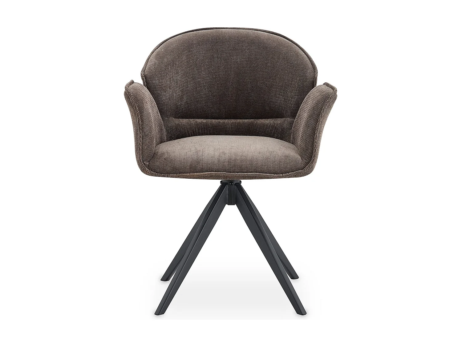 Lot de 2 Chaises de Salle à Manger GIRONA en Tissu Gris Pierre Avec Accoudoirs, Assise Rembourrée et Dossier Enveloppant