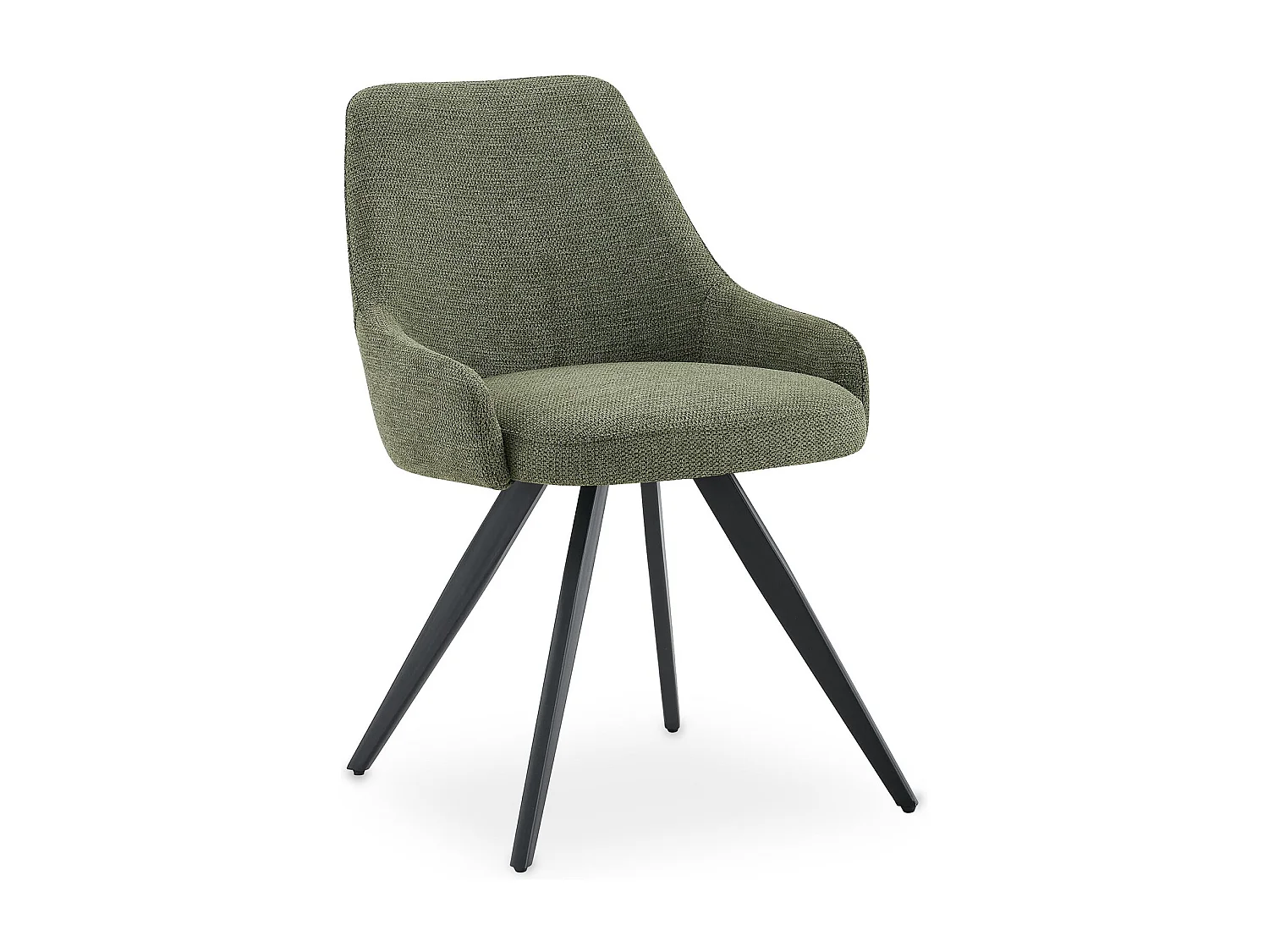Lot de 2 Chaises de Salle à Manger VIGO en Tissu Vert Avec Accoudoirs, Assise Rembourrée et Dossier Enveloppant, Pieds en Métal