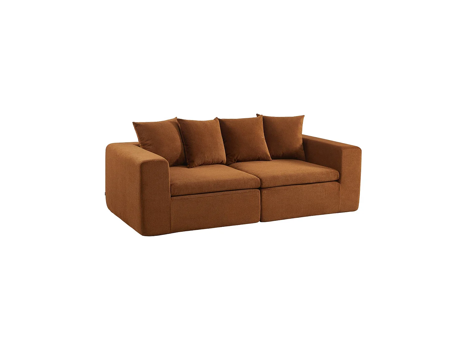 Canapé 3 places en tissu chenille terracotta MOVI