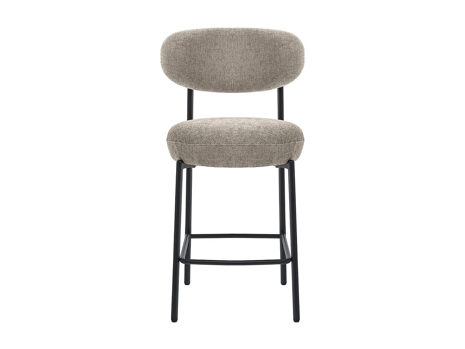 Lot de 2 tabourets de bar en tissu chenille taupe - Orla