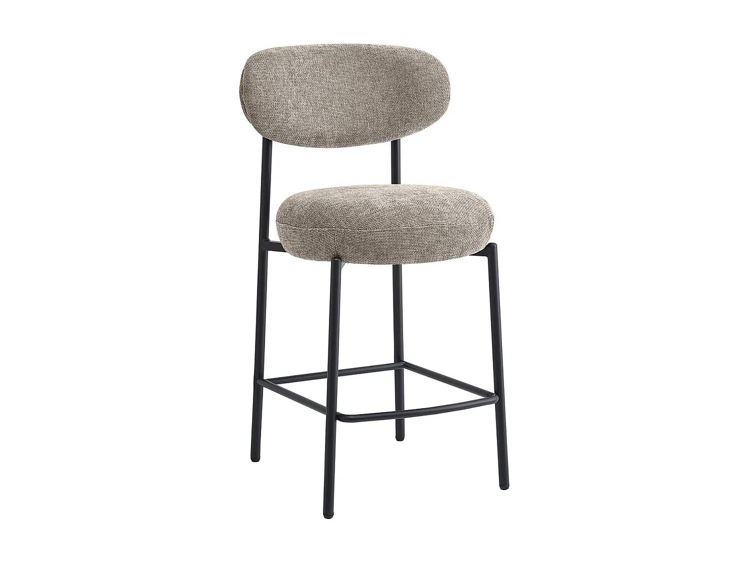 Lot de 2 tabourets de bar en tissu chenille taupe - Orla