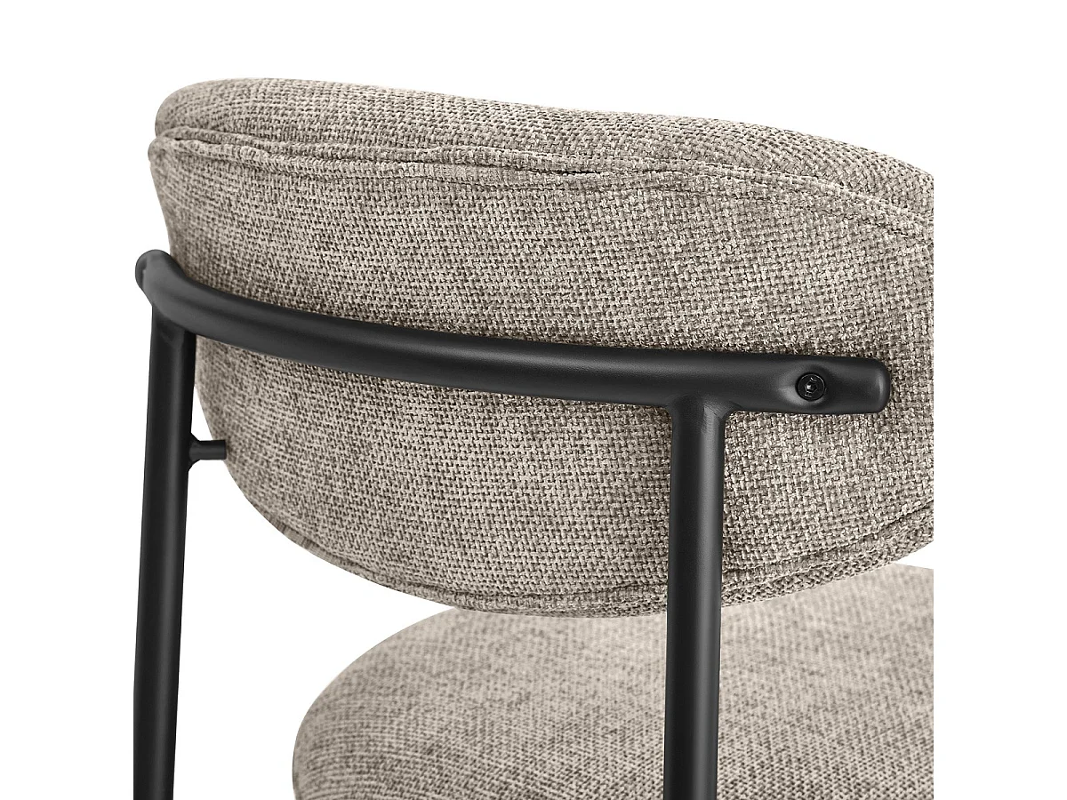 Lot de 2 tabourets de bar en tissu chenille taupe - Orla