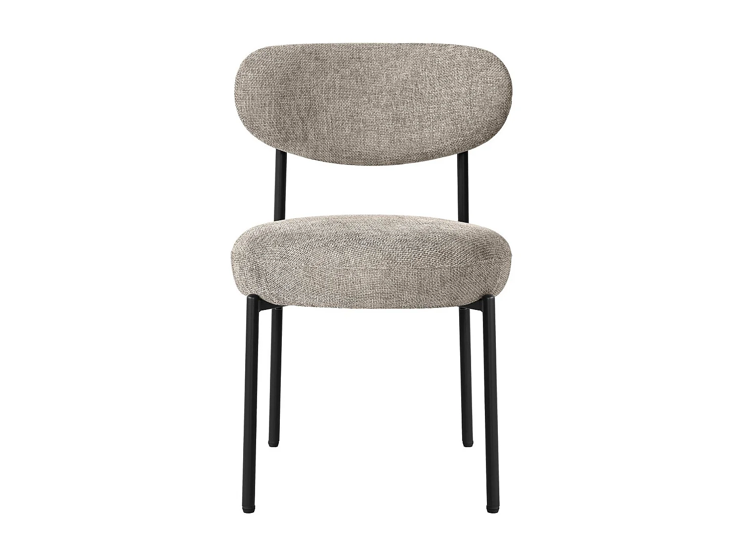 Lot de 2 chaises de salle à manger en tissu chenille taupe - Orla