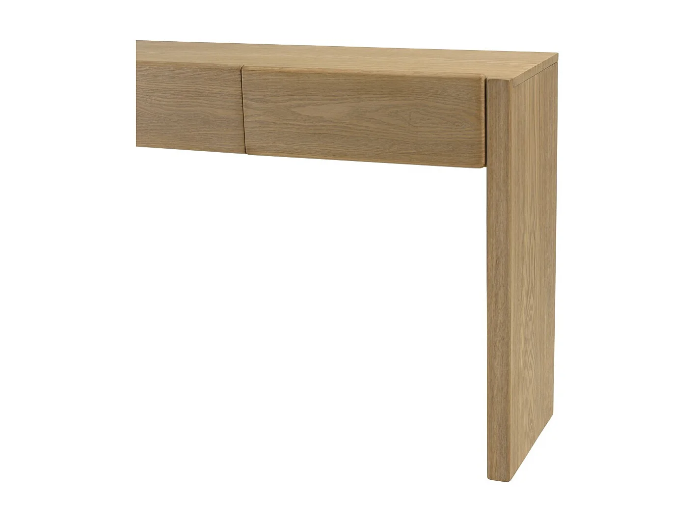 ELLA - Console L160 couleur naturelle 3 tiroirs design arrondi